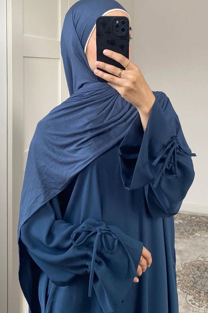 Jenin Essential Tie Cuff Abaya 938 - Blue