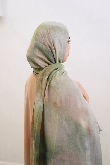 Printed Hijab 942 - Forest Green