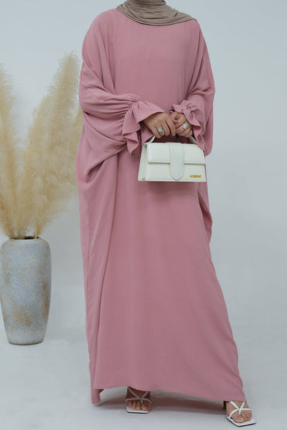 Natasha Cinched Sleeve Maxi Dress Abaya 669 - Pink