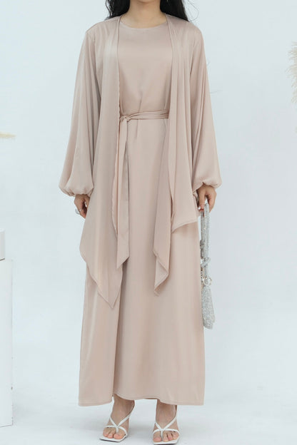 Ablah Two-Piece Modest Abaya Set 815 - Khaki