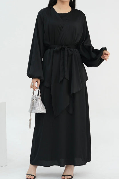 Ablah Two-Piece Modest Abaya Set 815 - Black