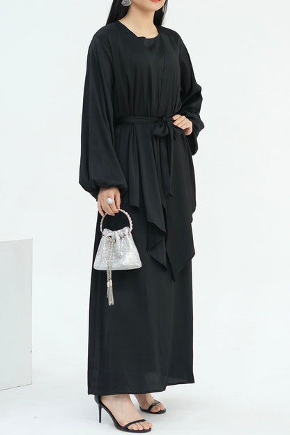 Ablah Two-Piece Modest Abaya Set 815 - Black