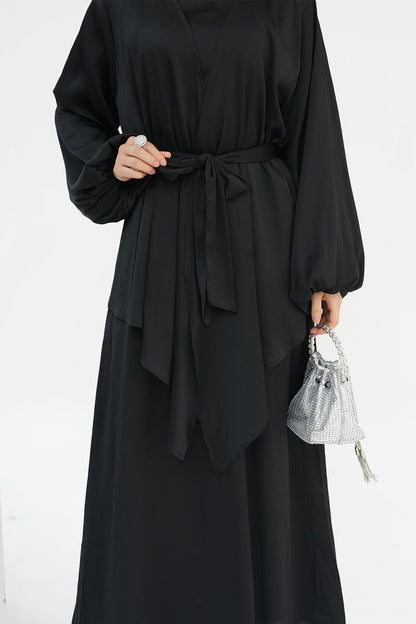 Ablah Two-Piece Modest Abaya Set 815 - Black
