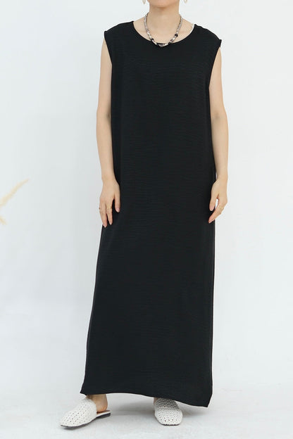 Najwa 2PCS Modest Abaya Set with belt 823 - Black