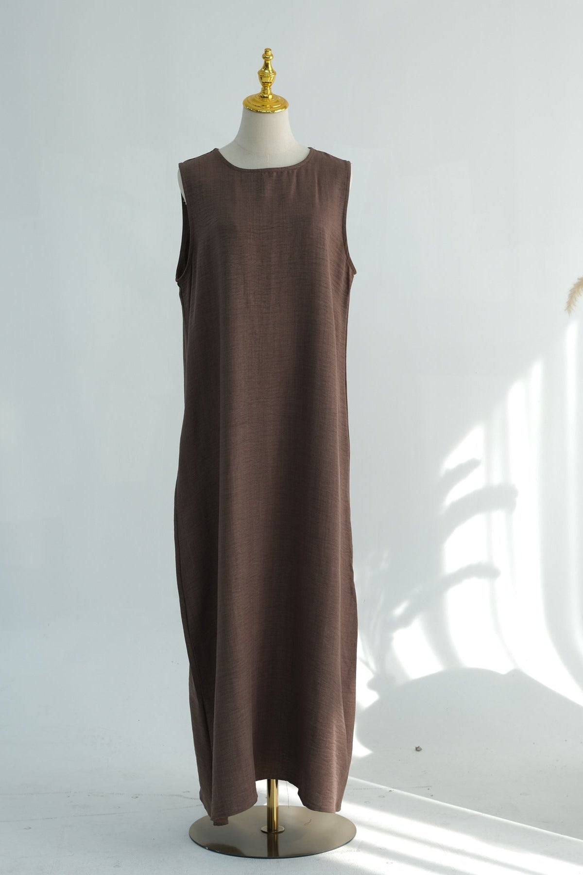 Sereen Inner Dress with Open Abaya 2-Piece Set 1124-Mocha