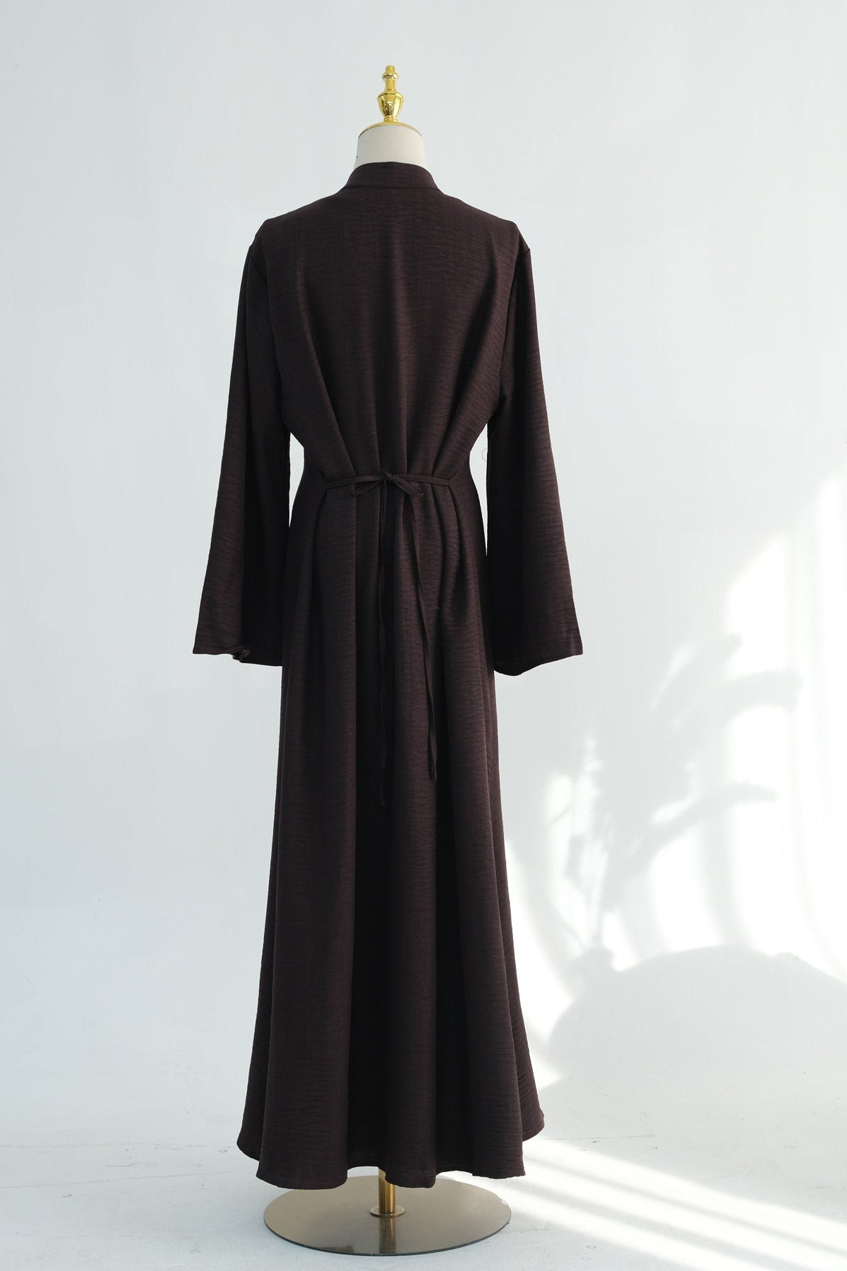 Sereen Inner Dress with Open Abaya 2-Piece Set 1124-Coffee