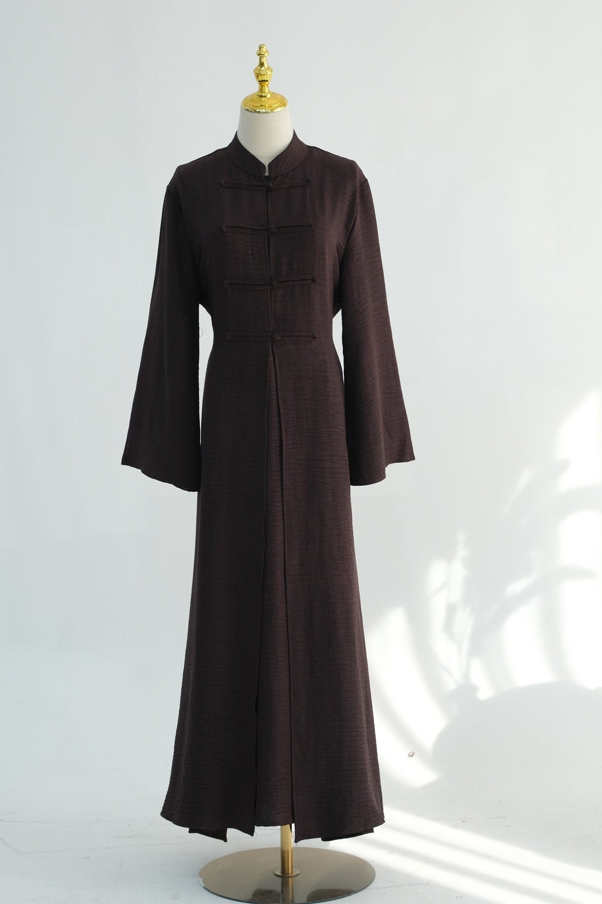 Sereen Inner Dress with Open Abaya 2-Piece Set 1124-Coffee